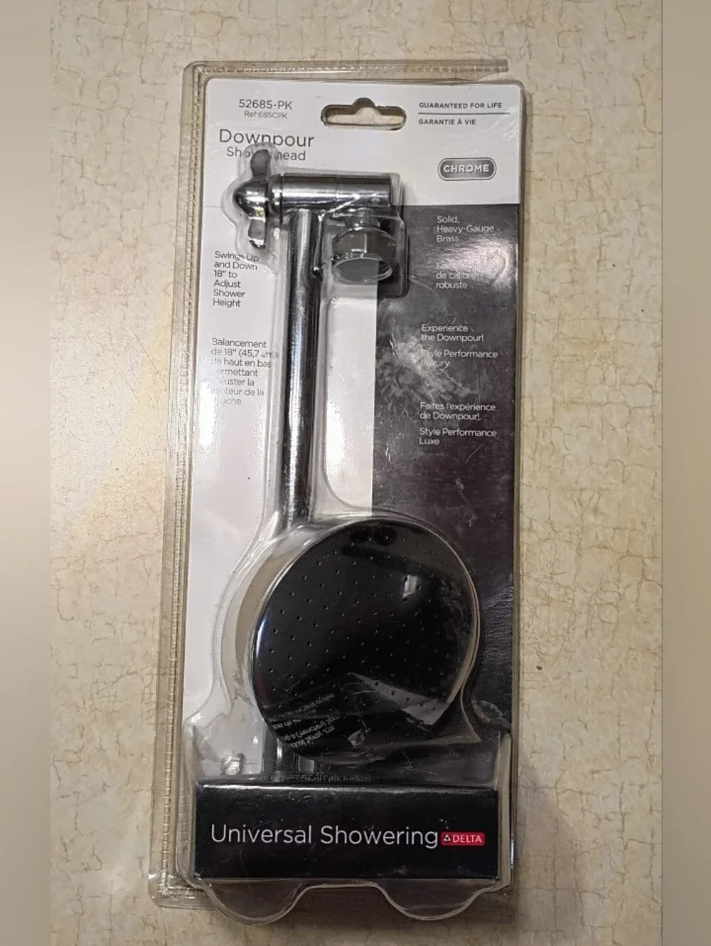 Delta Faucet 52685-PK Downpour Shower Head in chrome finish.